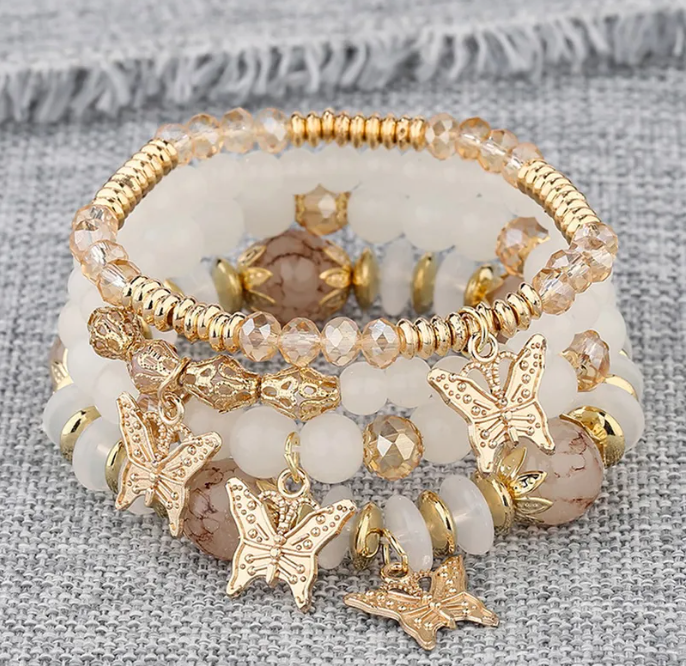 Butterfly Beaded Charm Bracelets