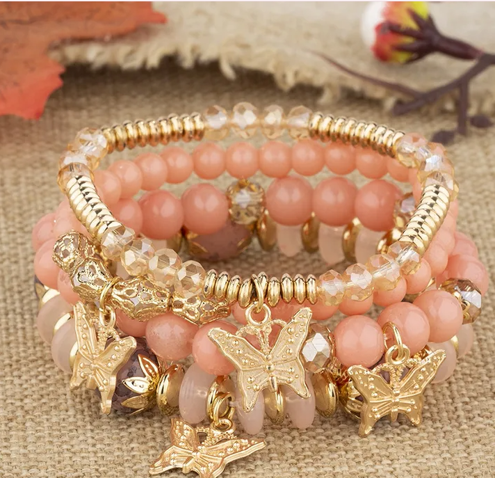 Butterfly Beaded Charm Bracelets