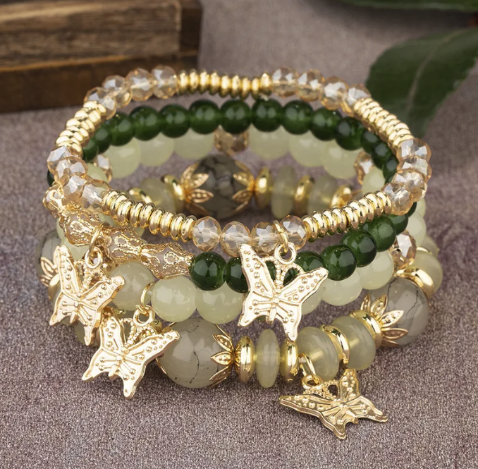 Butterfly Beaded Charm Bracelets