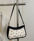 Cherry Print Shoulder Bag – Cute Aesthetic Mini Baguette Purse for women