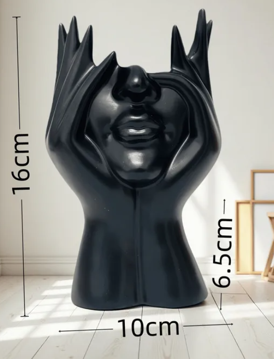 Modern Abstract Hands Face Vase