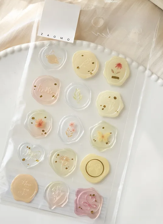 Vintage Wax Seal Stamp Set – Floral & Moon Designs | Envelope Sealing Kit | Scrapbooking & Gift Wrapping Wax Seals