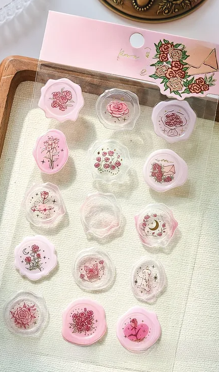 Vintage Wax Seal Stamp Set – Floral & Moon Designs | Envelope Sealing Kit | Scrapbooking & Gift Wrapping Wax Seals