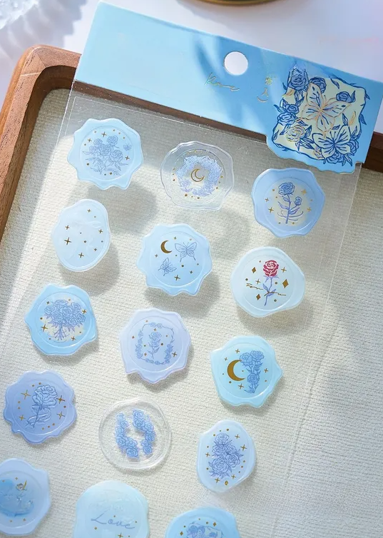 Vintage Wax Seal Stamp Set – Floral & Moon Designs | Envelope Sealing Kit | Scrapbooking & Gift Wrapping Wax Seals