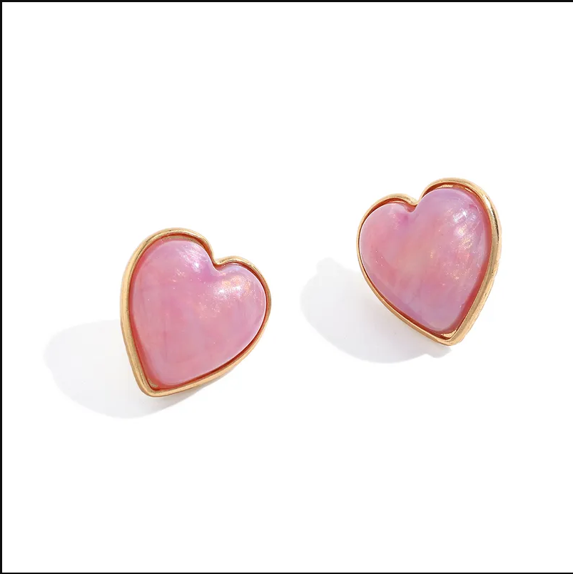 💕 ColorPop Acrylic Heart Stud Earrings