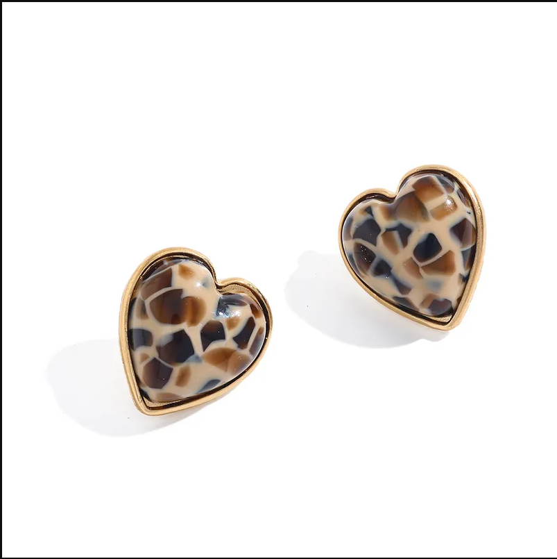 💕 ColorPop Acrylic Heart Stud Earrings