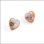 💕 ColorPop Acrylic Heart Stud Earrings