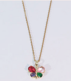 Butterfly Gemstone Pendant Necklace – 18K Gold Plated, Non-Tarnish