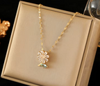18k Gold Plated - Tarnish Resistance Flower Pendant Necklace