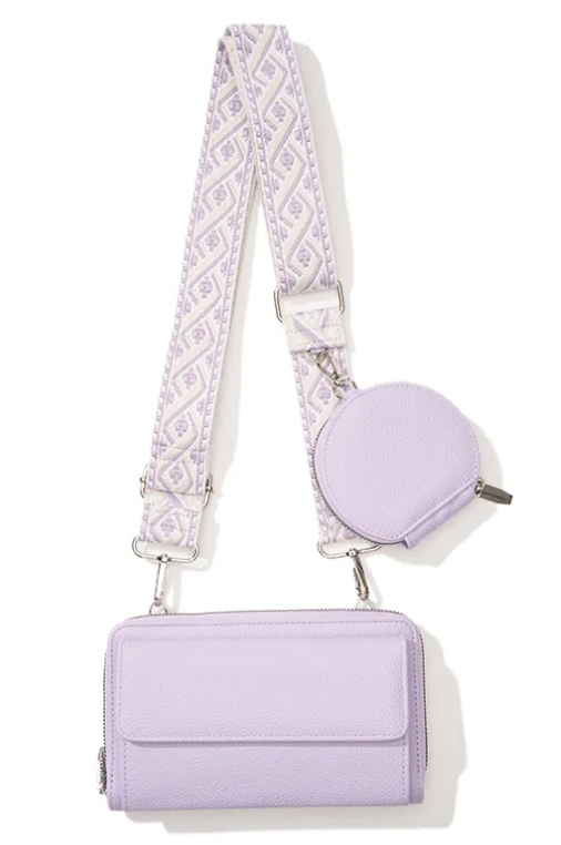 3-Piece Wallet & Coin Purse Set with Adjustable Strap (7 colors)