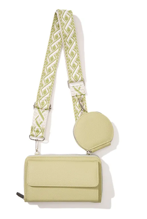 3-Piece Wallet & Coin Purse Set with Adjustable Strap (7 colors)