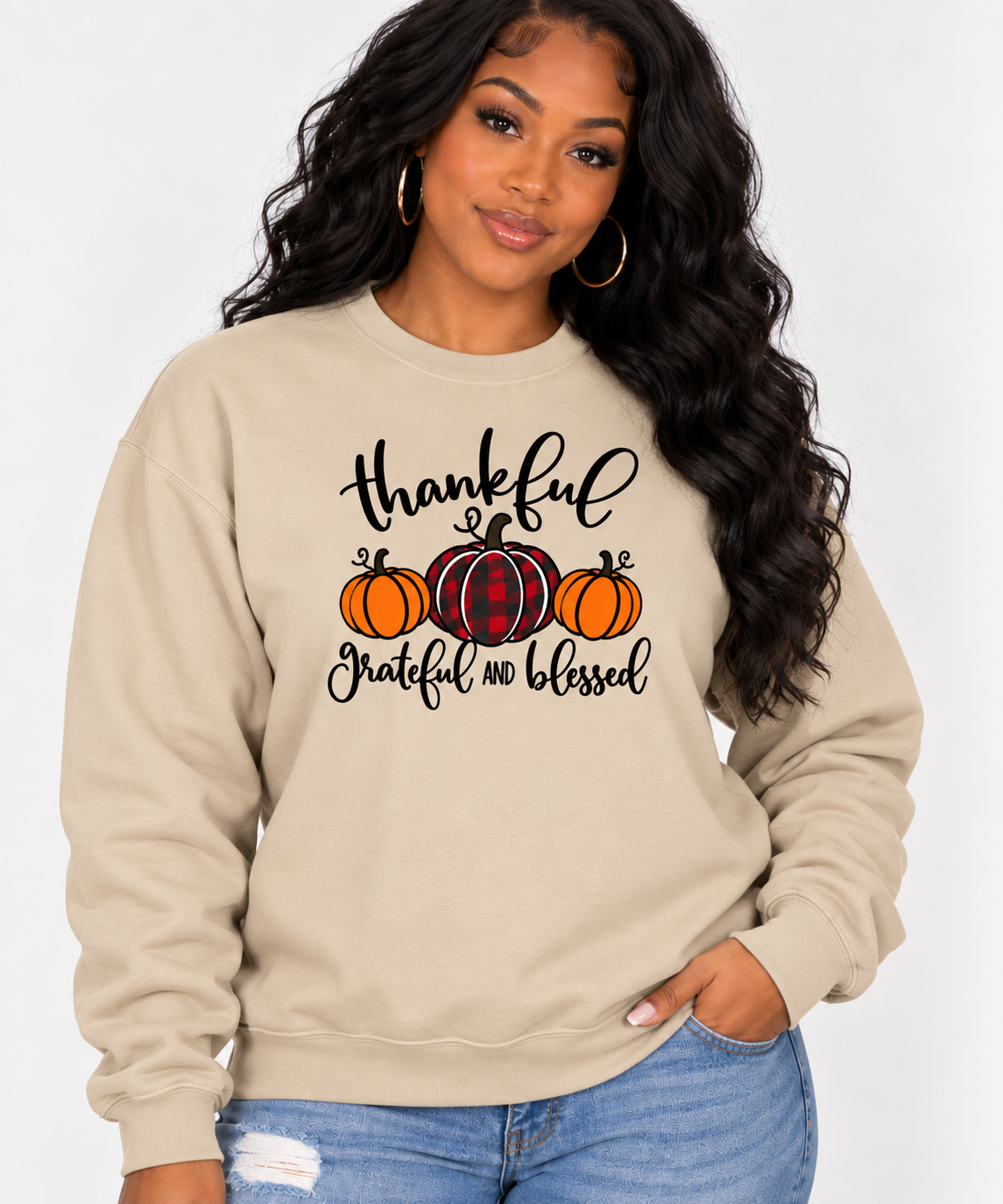 Thankful, Grateful & Blessed Fall Pumpkin T-Shirt/Sweatshirt
