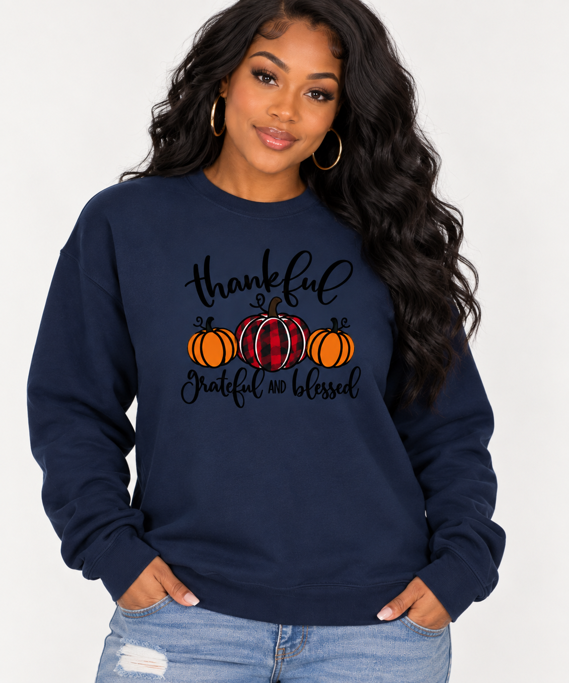 Thankful, Grateful & Blessed Fall Pumpkin T-Shirt/Sweatshirt