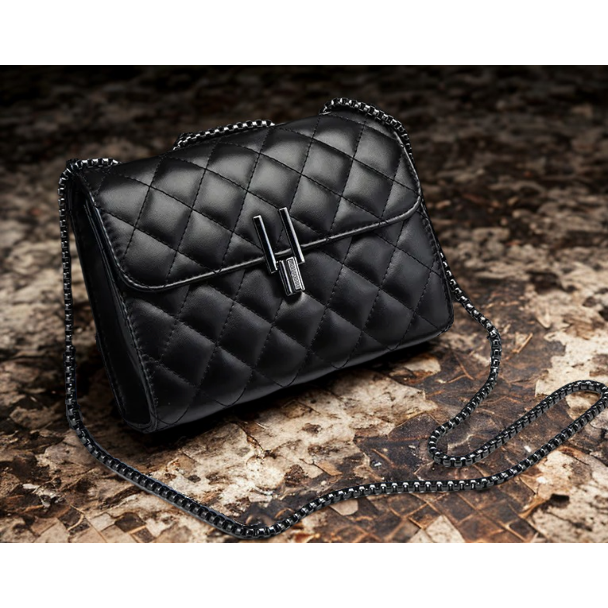 Midnight Luxe Chain Shoulder Bag