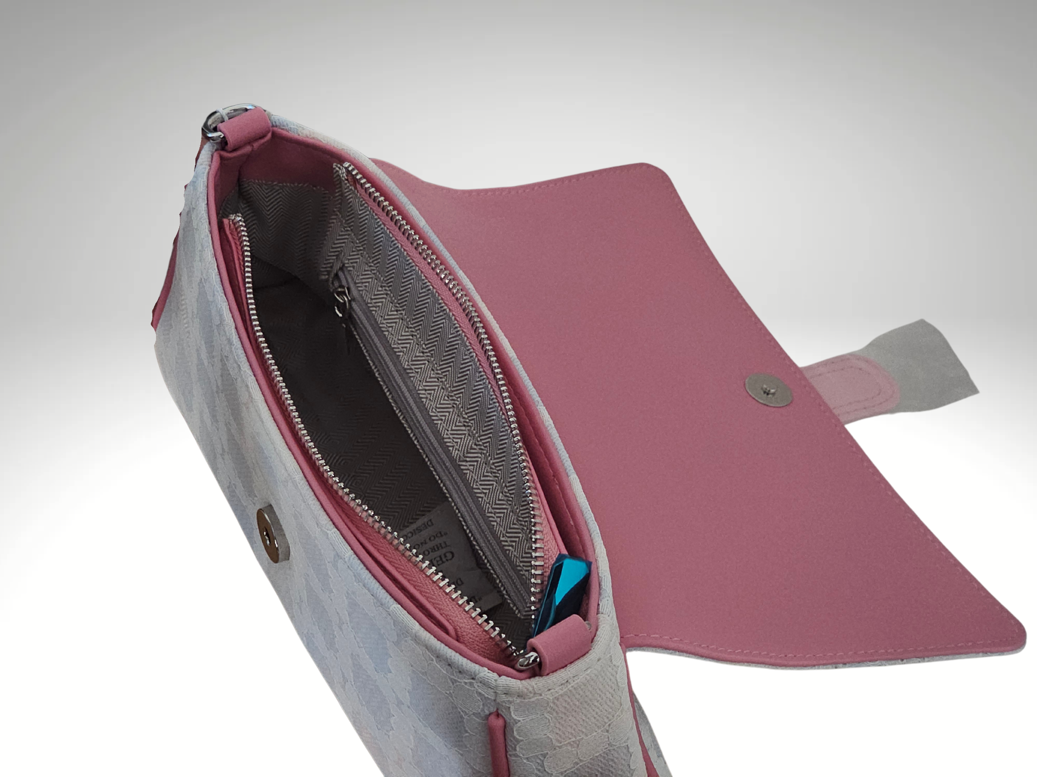 Small Pink Peach White Purse  PU Leather Tote & Shoulder Bag for Women and Moms