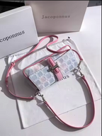 Small Pink Peach White Purse  PU Leather Tote & Shoulder Bag for Women and Moms