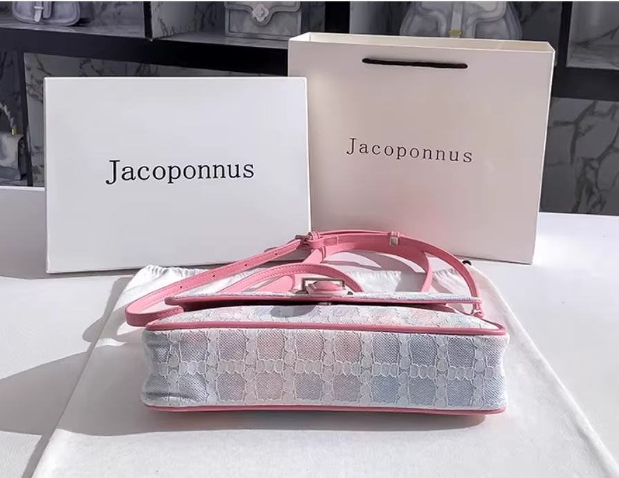 Small Pink Peach White Purse  PU Leather Tote & Shoulder Bag for Women and Moms